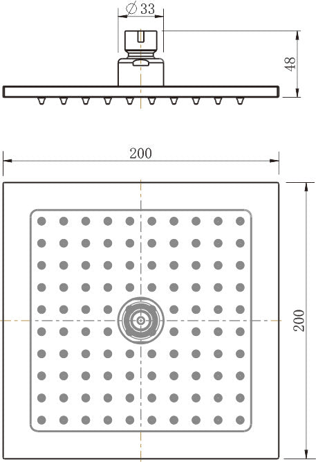 Modern National BAS200-Modern National - Square Shower Head 200mm