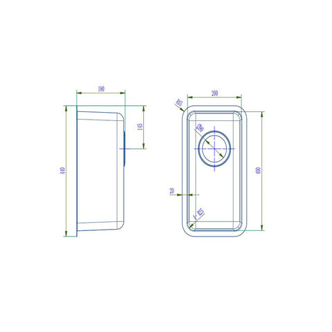 Poseidon - Small Stainless Steel Sink in 4 Finishes