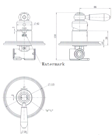 Modern National - Bordeaux Shower Mixer