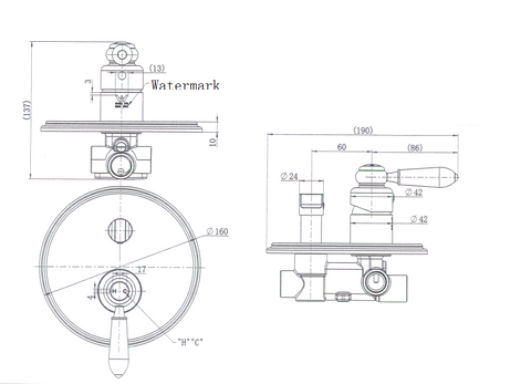 Modern National - Bordeaux Shower Diverter Mixer