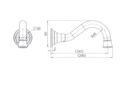 Modern National - Bordeaux Bath Spout