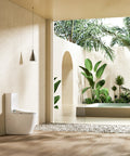 Lafeme Thea Luxury electric bidet seat installed on a toilet in a modern bathroom