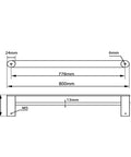 Gunmetal Double Towel Rail Rushy - 800mm