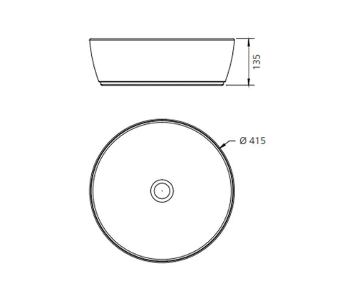 Oliveri - Naples Black Counter Top Circular Basin-NA3771B