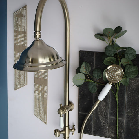 Modern National - Bordeaux Twin Shower System Brushed Nickel