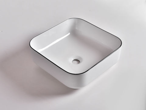 Claya - Brighton-385 Square Basin, Gloss White