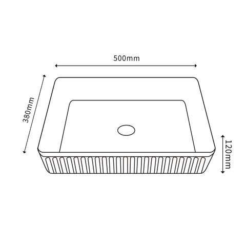 Ceramic Exchange - Rectangular Pill Flute Ceramic Basin 3 Finishes