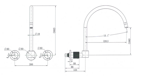 Modern National - Cadence Wall Sink Set 1/4 Turn