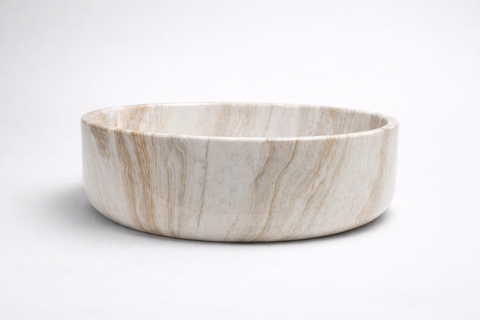 Claya - Terra 40 Round Basin, Gloss Stone-Inspired Ceramic 400mm