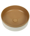 Colour Plus-37 Matte Brown – Natural White Ceramic Basin