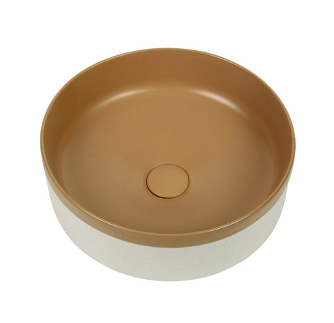 Colour Plus-37 Matte Brown – Natural White Ceramic Basin