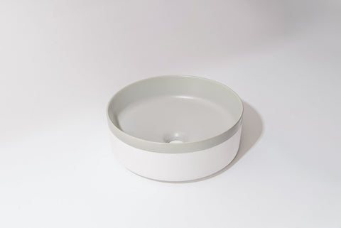Claya - Colour Plus-37 Round Basin, Matte Grey / Matte White