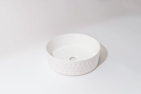 Claya - Polar-36-Diamond TMW Round Basin, Matte White