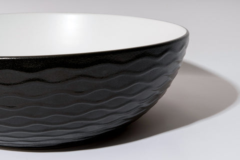 Claya - P-Wavy 40 Textured Matte Black Bowl Basin