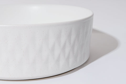 Claya - Polar-36-Diamond TMW Round Basin, Matte White