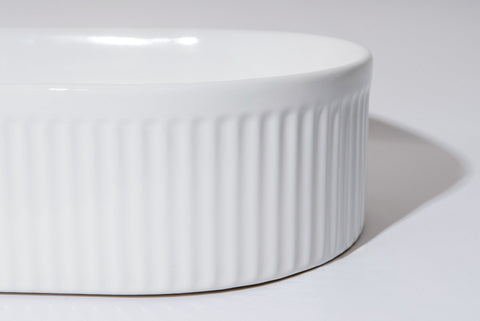 Claya - Pill 49 Fluted Pill-Shaped Basin, Gloss White