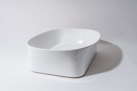 Claya - Dove 50 Sculpted Rectangle Basin, Gloss White, 500mm