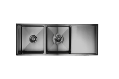 Poseidon - Stainless Steel Double Bowl Kitchen Sink With Drainer in 4 Finishes