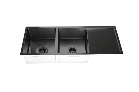 Poseidon - Stainless Steel Double Bowl Kitchen Sink With Drainer in 4 Finishes