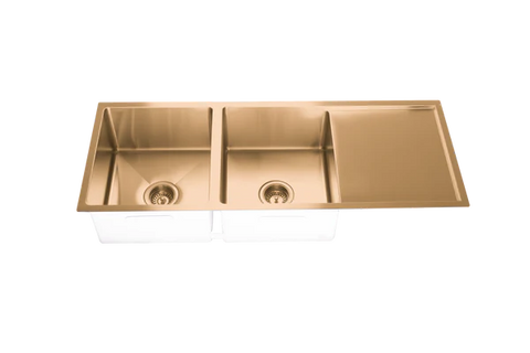 Poseidon - Stainless Steel Double Bowl Kitchen Sink With Drainer in 4 Finishes