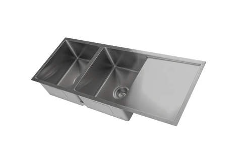 Poseidon - Stainless Steel Double Bowl Kitchen Sink With Drainer in 4 Finishes