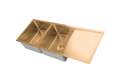 Poseidon - Stainless Steel Double Bowl Kitchen Sink With Drainer in 4 Finishes