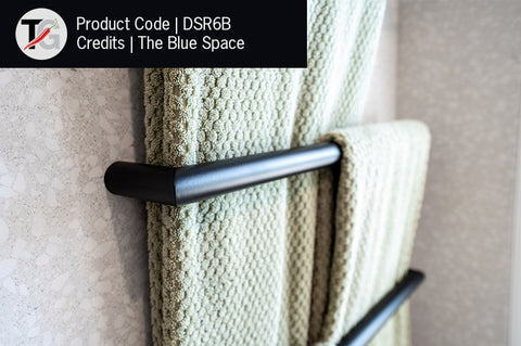 Thermogroup - 12V Round Single Bar Heated Towel Rail W632xH32xD100mm