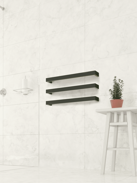Thermogroup - 12V Square Single Bar Heated Towel Rail W632xH40xD100mm