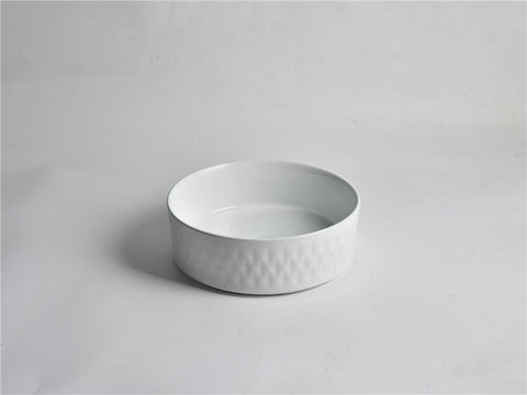 Claya - Diamond-36 Round Basin, Gloss White