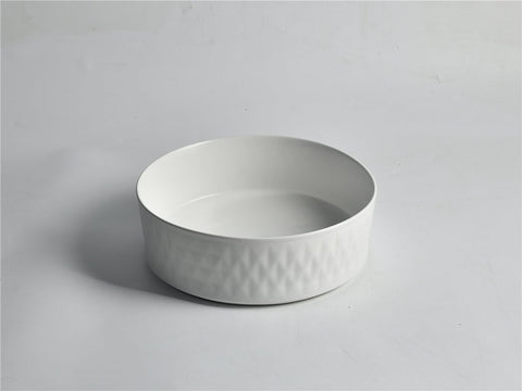 Claya - Diamond-36-MW Round Basin, Matte White