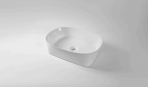 Claya - Dove 50 Sculpted Rectangle Basin, Gloss White, 500mm