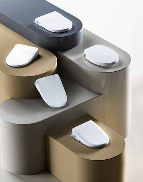 Lafeme bidet seat collection including Una and Vera manual bidet seats