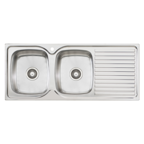 Oliveri - Endeavour Double Bowl Sink With Drainer