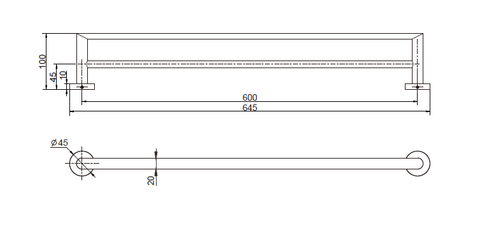 Modern National - Eva Double Towel Rail 600mm