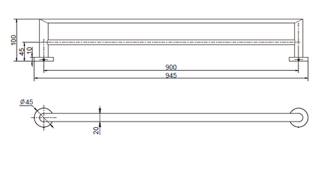 Modern National - Eva Double Towel Rail 900mm