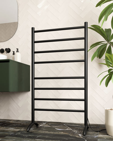 Thermogroup - 240V Round Free Standing Heated Towel Rail W600xH1080xD300mm