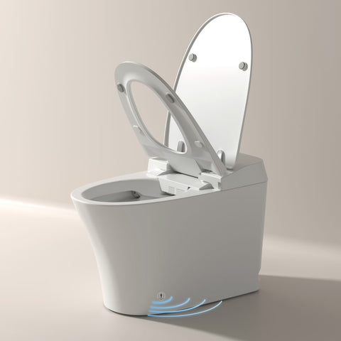 Foot sensor control on the Lafeme Neovanta smart toilet for hands-free flushing