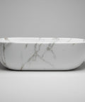 Fusion-46 Above-Counter Basin – Matte White Carrara front