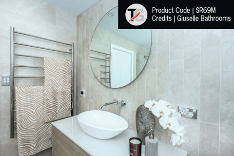 Thermogroup - 240V Round Ladder Heated Towel Rail W700xH1200xD122mm
