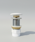 Gloss white ceramic cap with pop up wate
