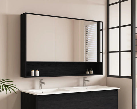 Mercio -  Hera 1200mm Shaving Cabinet Black Oak
