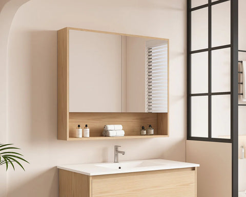 Mercio -  Hera Shaving Cabinet 90cm Tas Oak