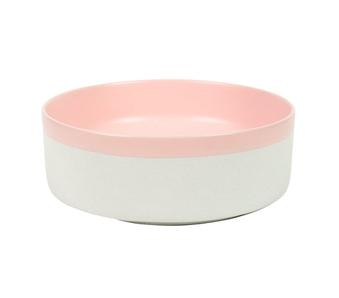 Claya - Colour Plus-37 Round Basin, Matte Pink / Matte White