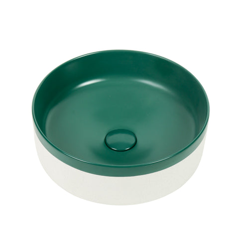 Claya - Colour Plus 37 Matte Green Two-Tone Round Basin