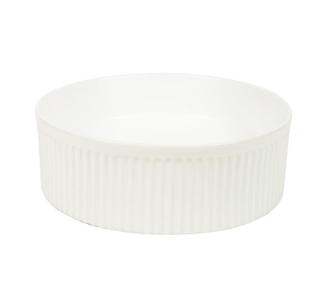 Claya - Lucid 37 Matte White Fluted Round Basin, 370mm