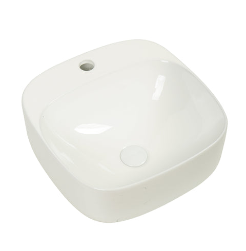 Claya - Luno 42 Wall-Hung Basin, Gloss White, No Overflow