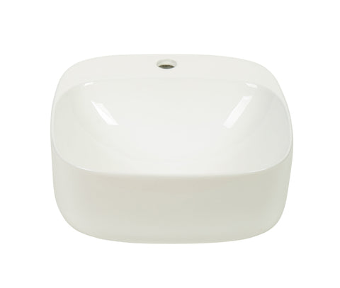 Claya - Luno 42 Wall-Hung Basin, Gloss White, No Overflow