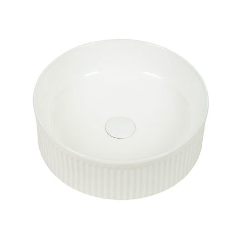 Claya - LUCID-37-Gloss Round Basin, Gloss White