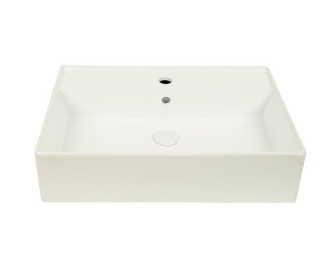 Claya - Forma 60 Wall-Hung Rectangular Basin with Overflow, 605mm