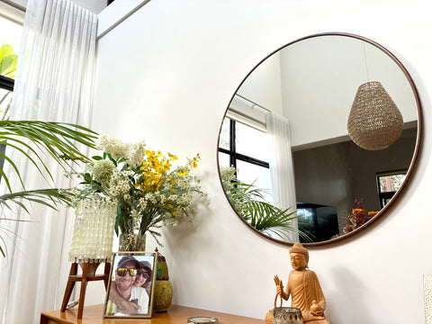 Montana - Round Iron Framed Mirror Bronze 90cm